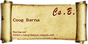 Csog Barna névjegykártya